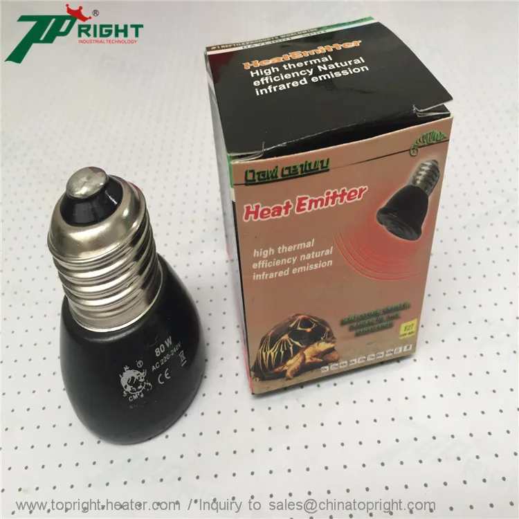 25W-250W Ceramic Infrared Heat Emitter E27 Lamp Light Bulb for Reptile Pet 110V 