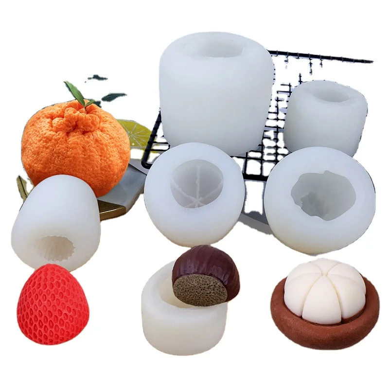 

Z0226 Wholesale new DIY3D fruit handmade scented candle silicone molds