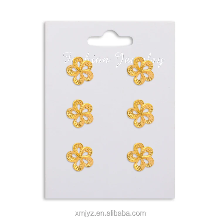 

New Dongdaemun Retro Brass Gold-Plated Flower Earrings Personalized Simple Flower Earrings Earrings Accessories