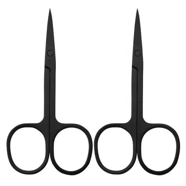 

Professional Beauty Scissors Stainless Steel Eyebrow Sciessors Lash Facial Hair Remover Scissors, Black