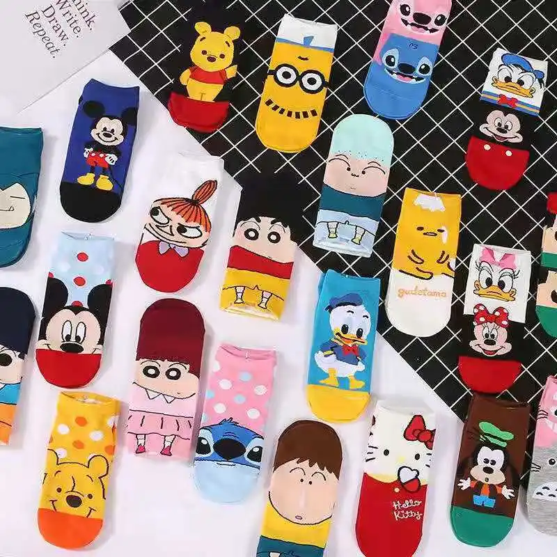 

Funny novelty cartoon hello cat socks anime cute women ankle socks, As the picture