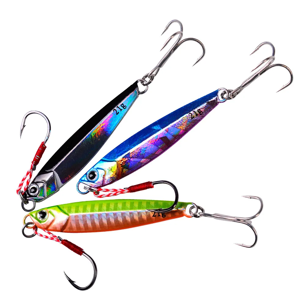 

Metal jig lure 7g 10g 14g 17g 21g Hard Bait Jigging Lure Sinking Artificial Bait Vibrate Sequins, 5colors