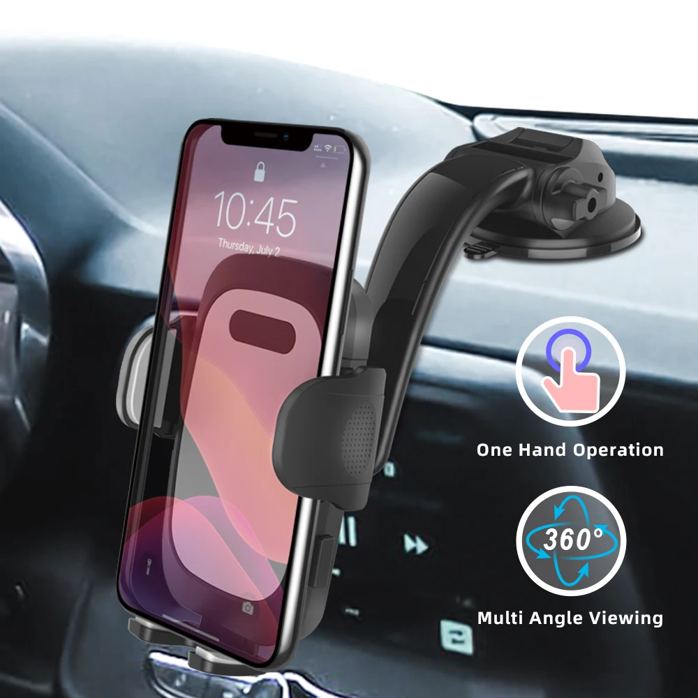 

Silicone Phoneholder Adjustable and Anti-shake Gooseneck Suction Cup Phone Holder Car Windshield/Dashboard Phone Mount for Car