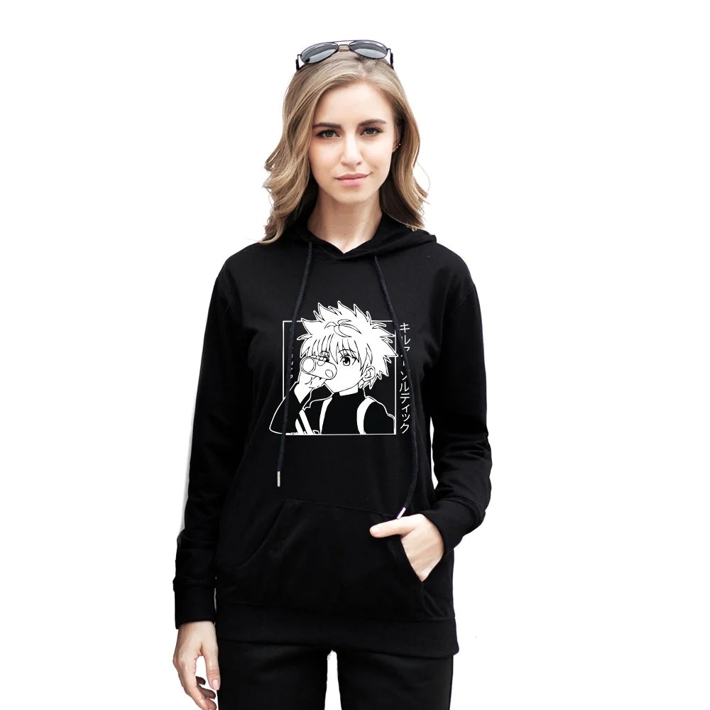 

Anime&Manga Killua Zoldyck Casual Tracksuit Hoodies Men Women Sleeve Sweatshirt Black Hoodies Bluz Tops Clothes