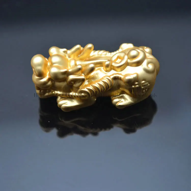 

High Quality Gold plating Lucky Money 3D Metal Pixiu Bead Charms fit Bracelet Jewelry Making Color Remain Nickle Free