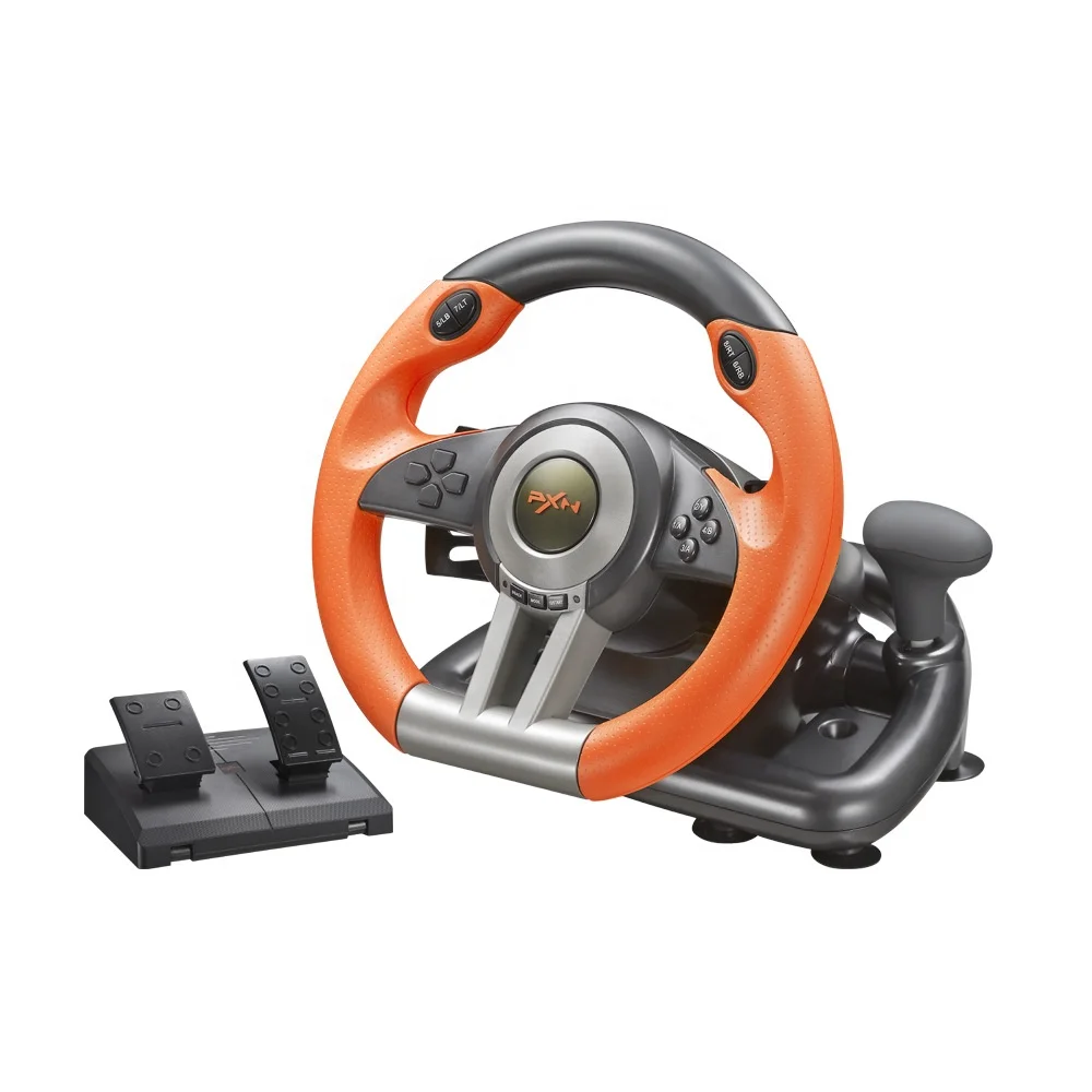 

Vibration Racing Steering Wheel Programmable PXN V3II Gaming Steering Wheel with Pedals for PC/PS 3/PS 4/X-BOX ONE/ SWITCH