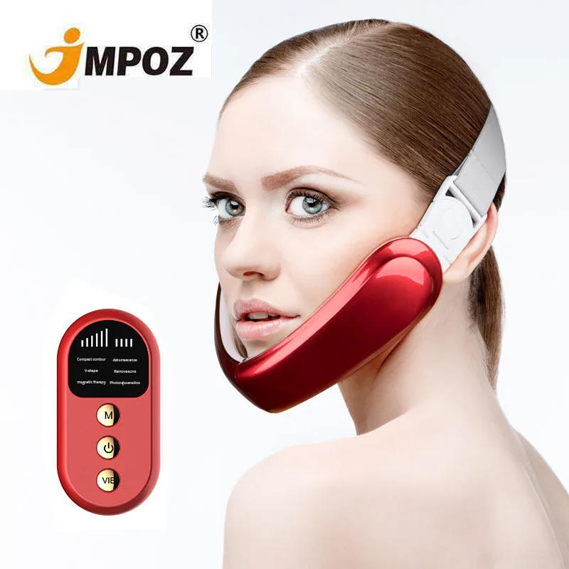 

New Trending Products 2021 New Arrivals V Face Lifting Thin Face Slimming Mask V Shape Face Vibration Beauty Care Instrument, White/red