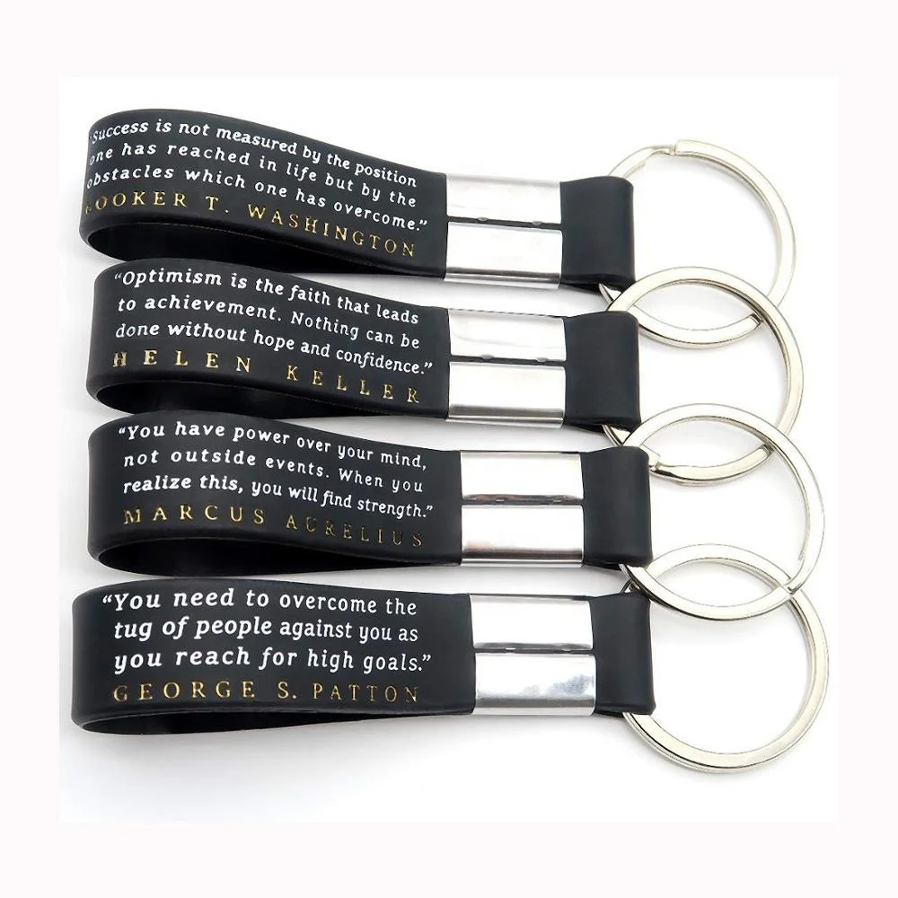 Wholesale Bulk Corporate Key Chains Motivational Quote Silicone