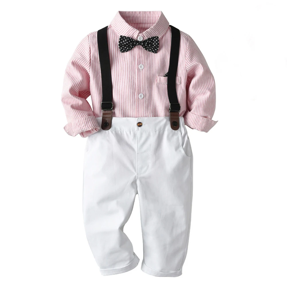 

Little cowboy kid green boys formal stripe strap full autumn baby boy gentleman suit, Customized color