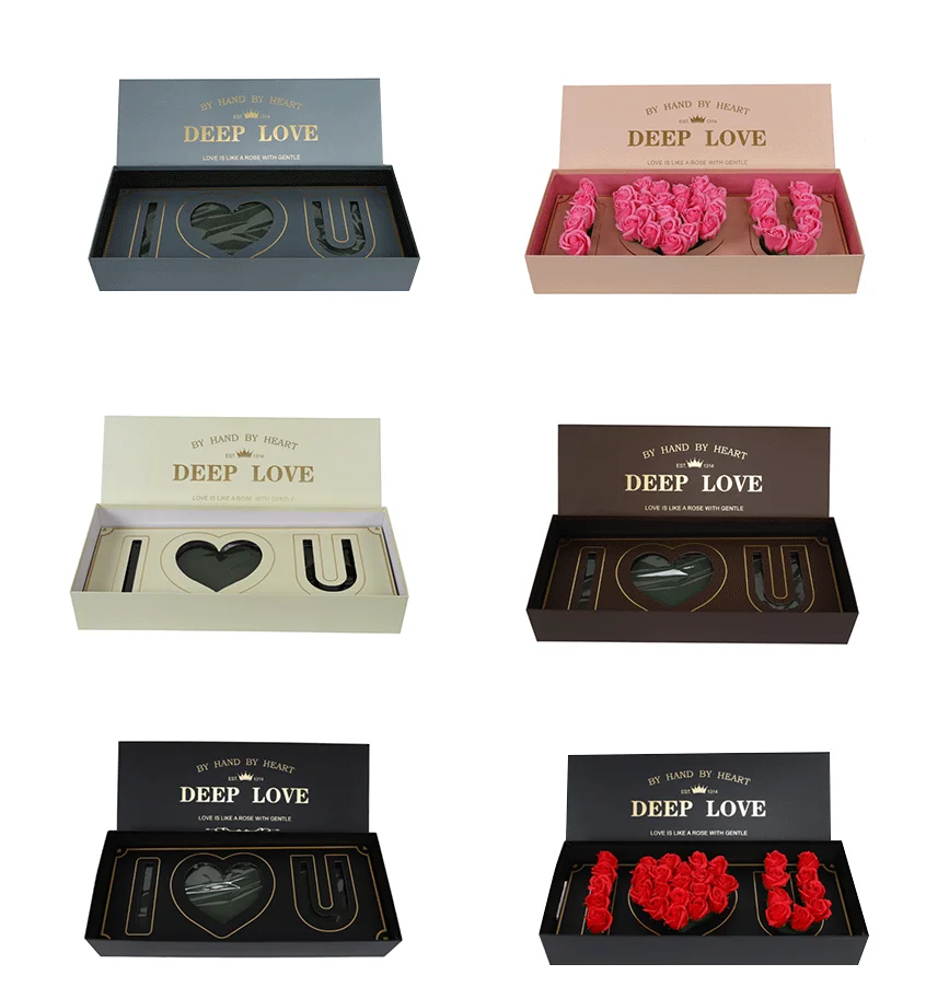 Wholesale Romantic Valentine's Day Rose Flower Box I Love You Gift Box