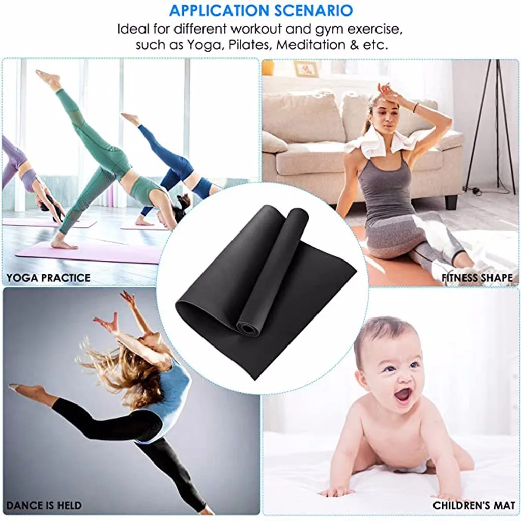 

1730*610*4mm Tpe With Position Line Non Slip Carpet For Beginner Environmental Fitness Yoga Pilates Gymnastics Mat