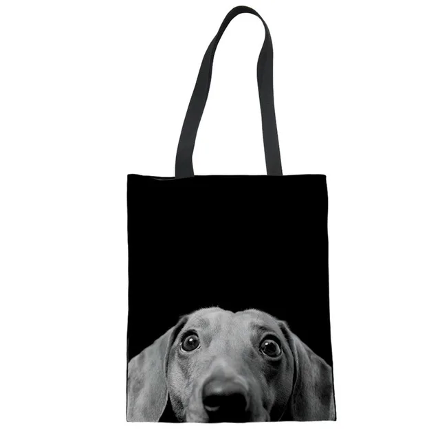 

Dachshund Reusable Canvas Bags Ladies Big Reusable Grocery Shopping Bag Women Girls Daily Use Cloth Handbags New, Customizable