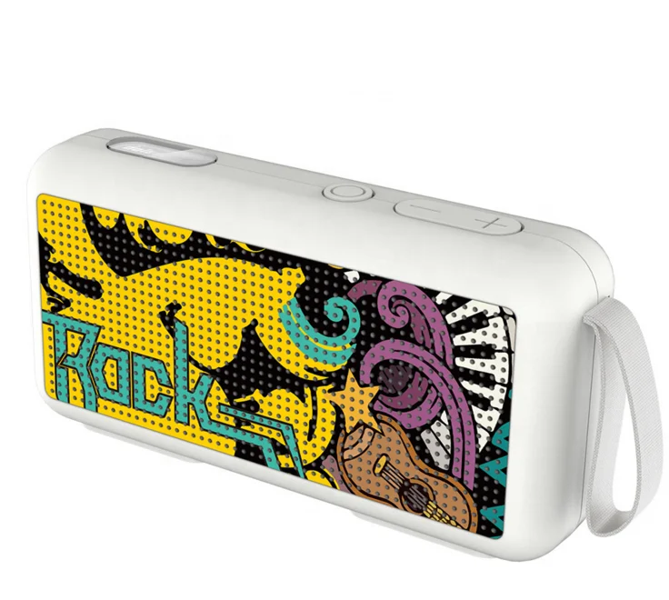 

BT Speakers Portable Graffiti Wireless Speaker Stereo Rock Oversized Sound Popular Subwoofer Boombox with Mic