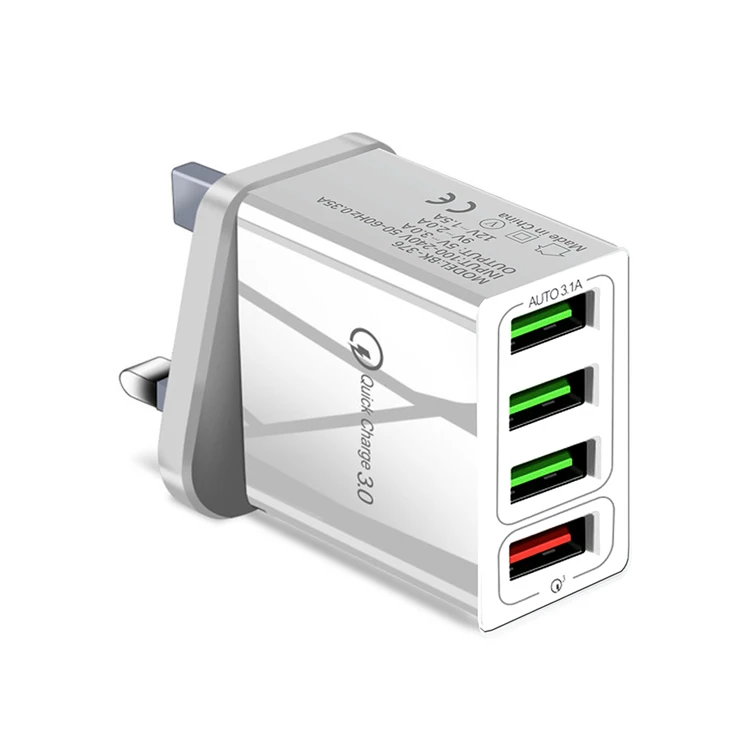 
Factory Supply QC 3.0 Fast Charging 4 Port USB Wall Charger USB Multi Charger 