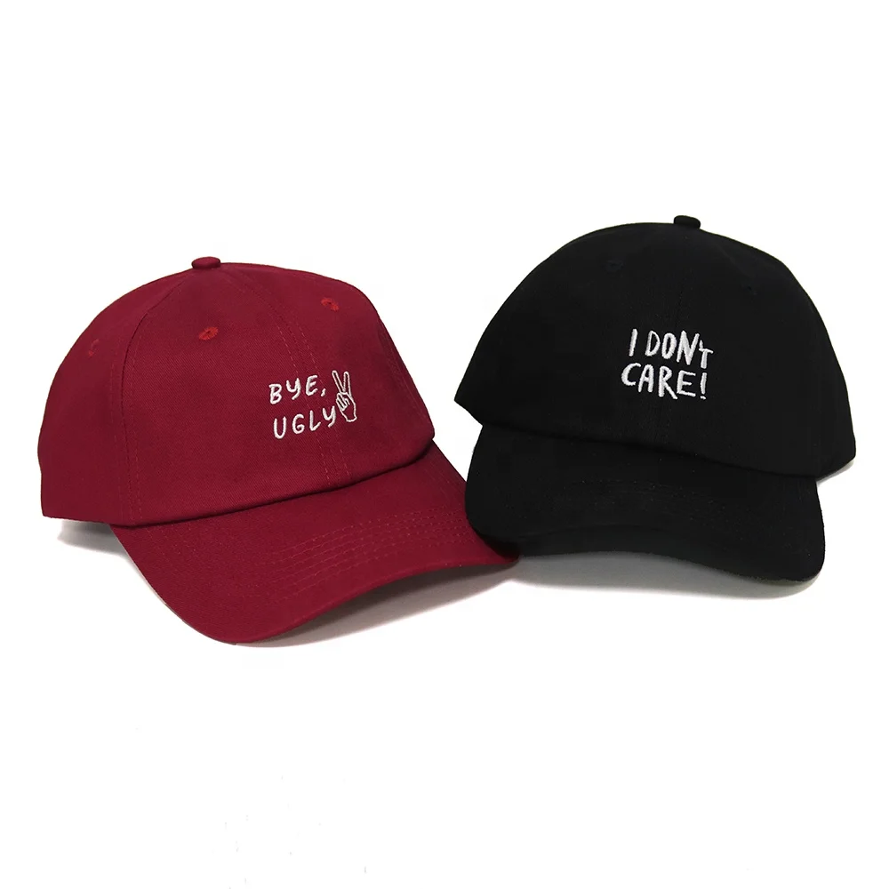 

Hot sale metal buckle 6 panel baseball cap long strap manufacturer embroidery logo curved brim custom twill cotton blank dad hat, Red