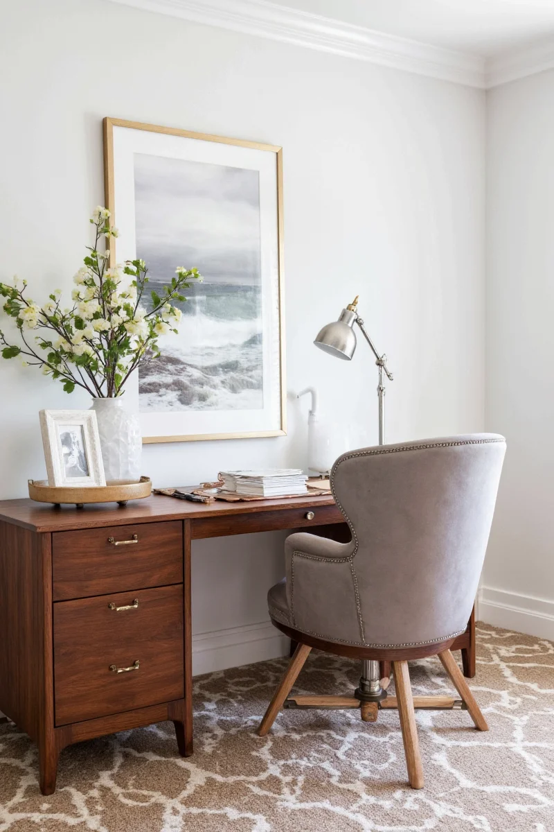 Minimalist Chic Office with Ebony Finish