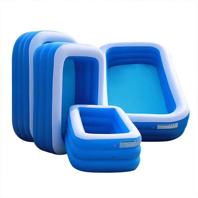 

150cm 180cm 210cm three layer family adult durable inflatable pool Summer children's rectangular swimming pool game pool