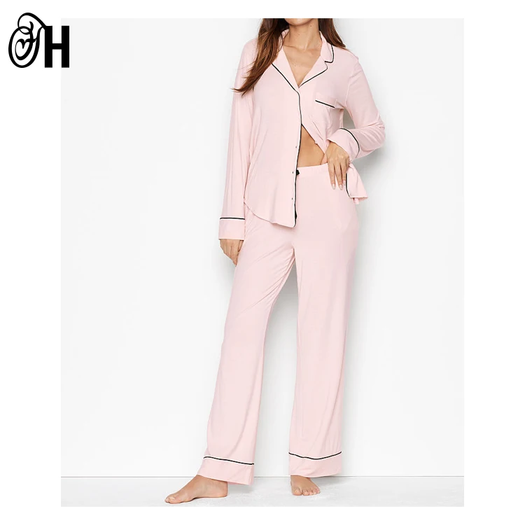 

Wholesale Custom Logo Private Label Modal Organic Bamboo Sleepwear Bamboo Fiber Women Pijamas Adult Bamboo Pyjamas