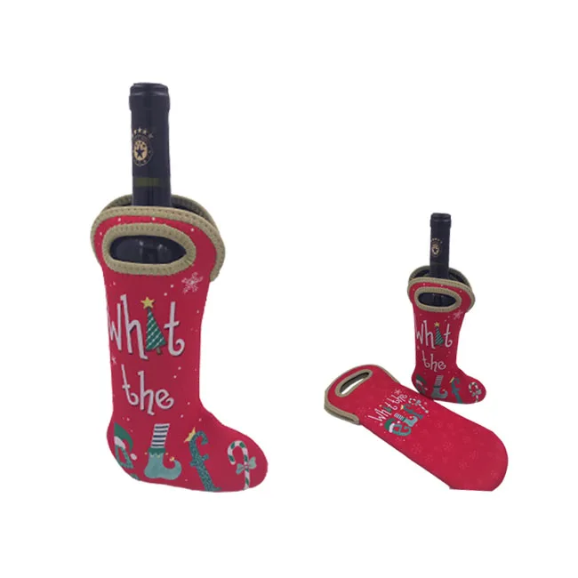 

Promotional Christmas Gift portable neoprene red wine bottle cover, Red or custom