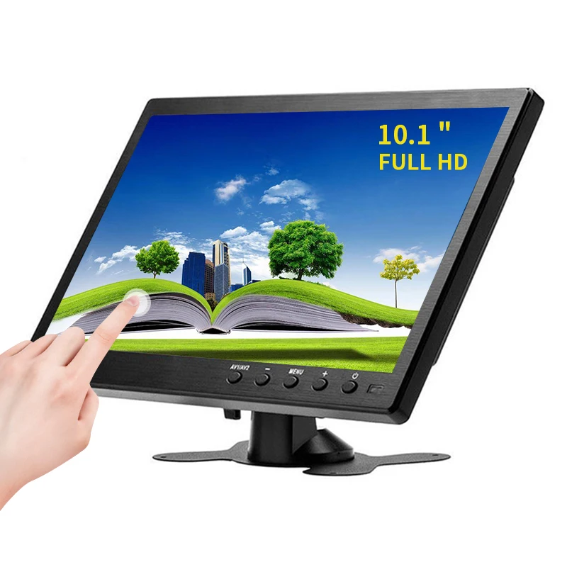 

10.1 inch Touch screen monitor 1280*800 with BNC/AV/VGA/HD MI/USB/Speaker Capacitive 10 point Touch for Raspberry pi CCTV Camera, Black