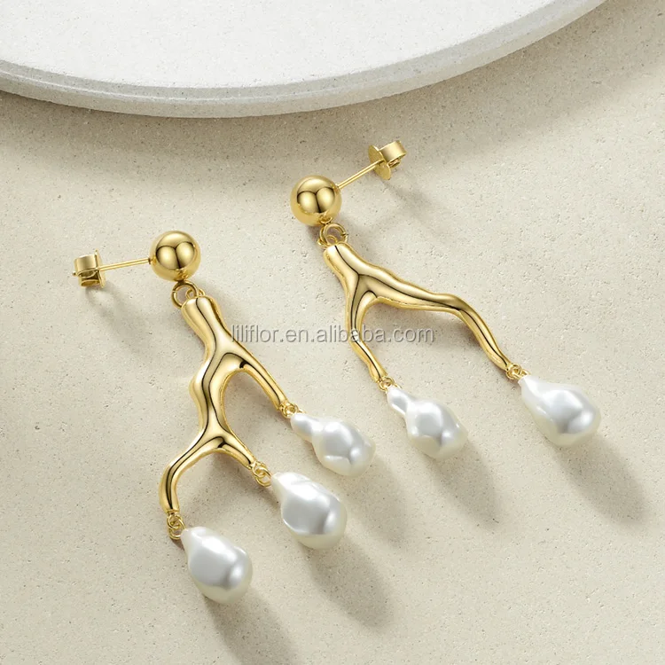 14K or jaune satin Cross Dangle rein Wire Boucles d'oreilles fabricants Standard prix de détail $189 