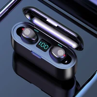 

2020 Waterproof bluetooth BT 50 headphone earphone display powerbank wireless power bank F9 tws earbuds with power bank