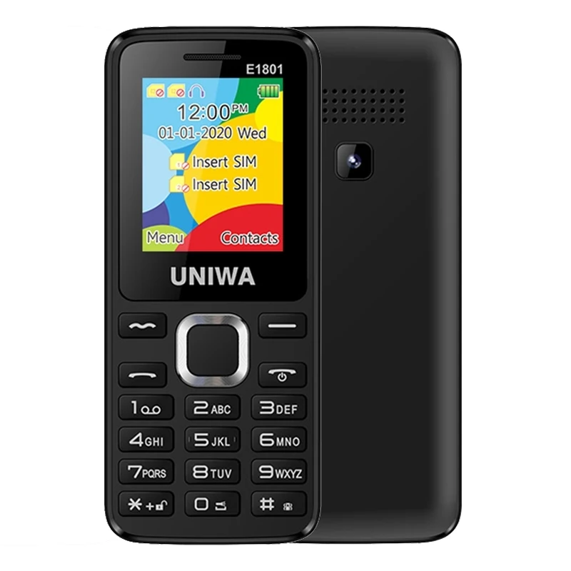 

1.77 inch UNIWA E1801 Mobile Phone Wireless FM Radio 21 Keys Dual SIM Button Phone with 2030 Speaker 800mAh Battery