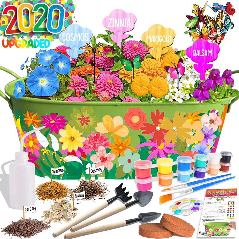 

Kids Gardening Science Gifts Paint & Plant Flower Growing Kit