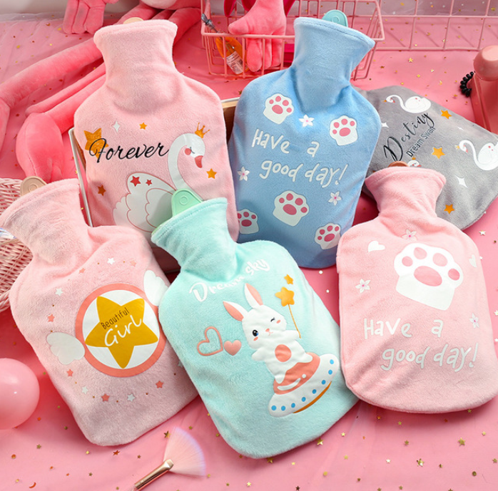 

Super soft hot water bag large cartoon warm water bag cute water bag warm hand bao customized wholesale 1000ml