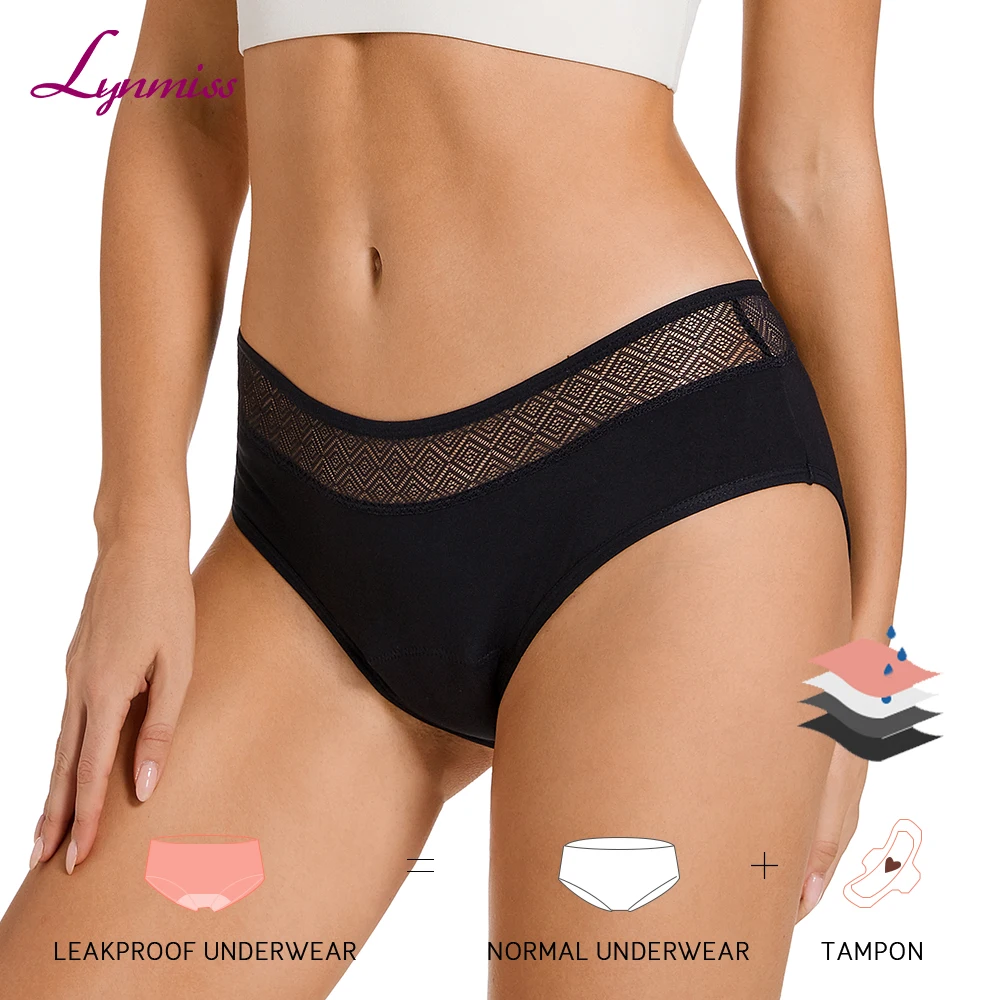 

LYNMISS Anti-Bacterial menstrual underwear bamboo organic cotton reusable period panties wholesale culotte menstruelle