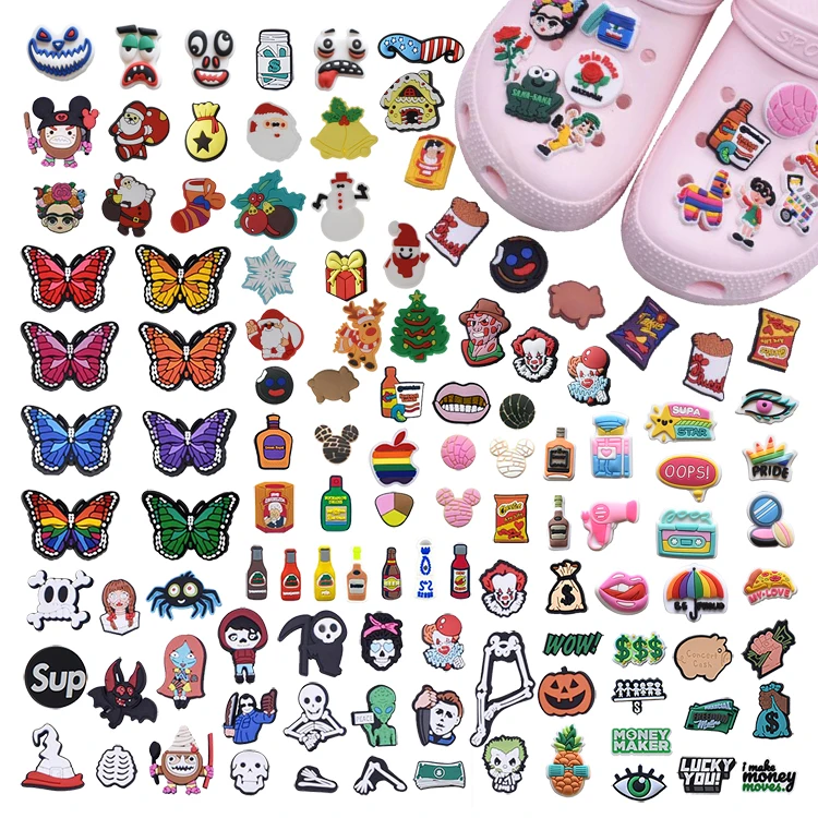 

Fast delivery New cartoon shoes charm sport Croc charms Soft Custom PVC croc shoe charms decorations for kid Clog Accessory, As pictures show