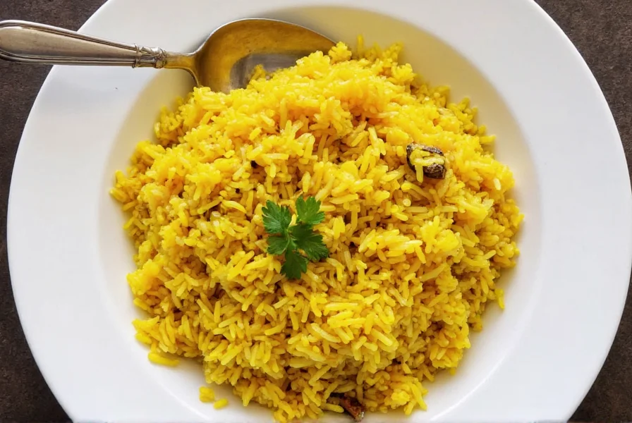 Variety of turmeric rice dishes with different ingredients