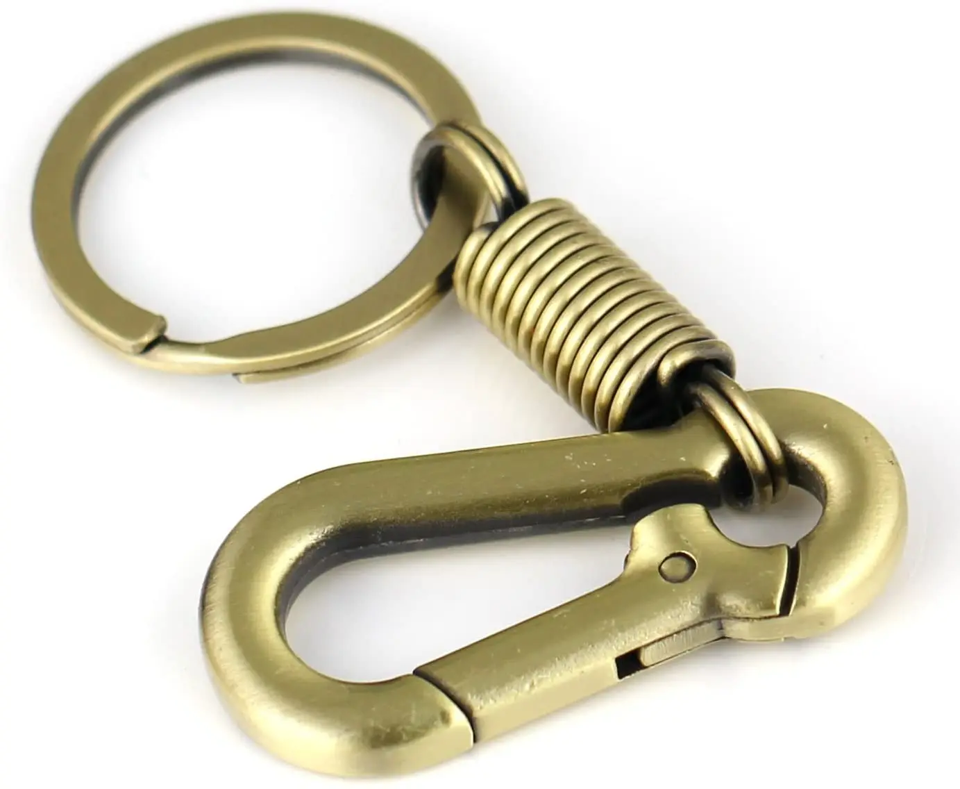 HebeTop Retro Style Simple Strong Carabiner Shape Keychain Key Chain Ring Keyring Keyfob Key Holder 