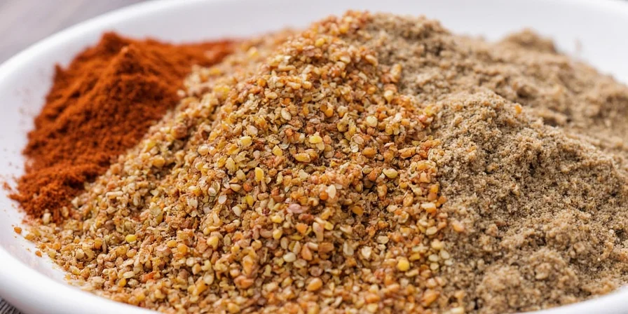 Homemade Baharat spice mixture in a jar