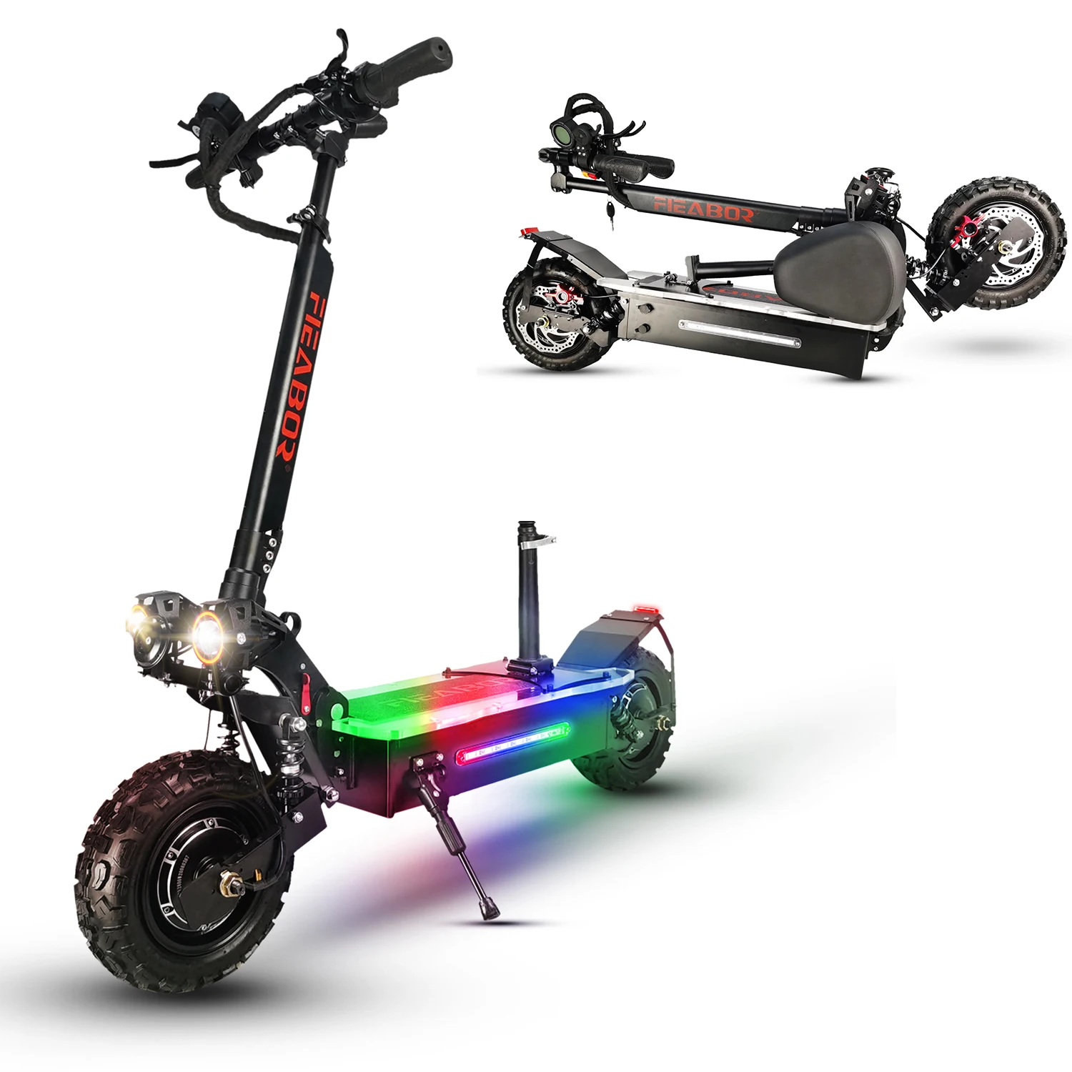 

Electric Scooter 5600 Watt Dual Motors Foldable Long Range Standing Adult Scooter with Seat