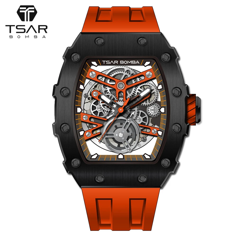 

TSAR BOMBA Hot Sale Mens Match Luxury Brand Skeleton Dial Automatic Machanical Watch for Men
