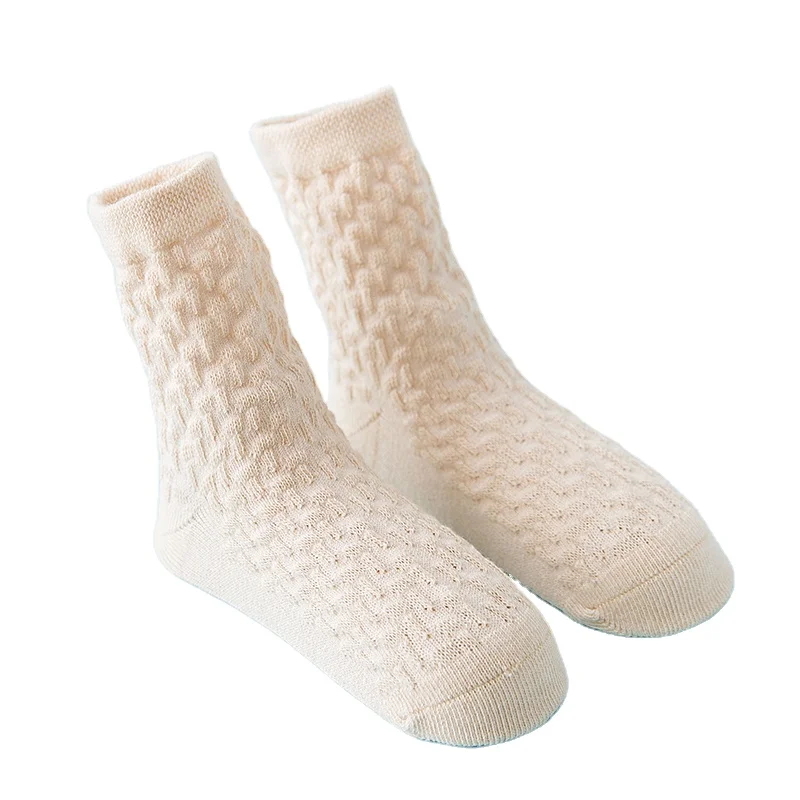 

Nature color no pollution organic cotton knitted jacquard baby newborn kids socks babysocks