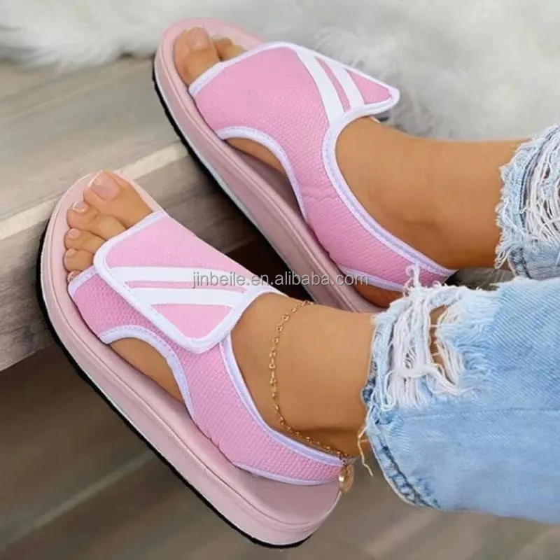 

Summer Slippers Women Sandals Platform Shoes Mesh Woman Slippers Ladies Slides Soft Outdoor Flat Sandals 2021 Plus Size 43, Black,pink,red,blue