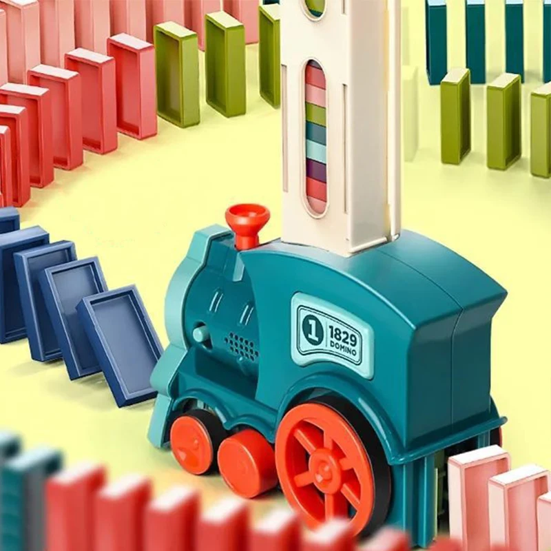 

Educational Toys Train Set Stacking Automatic Placement Building Blocks Electric Domino Train Toys
