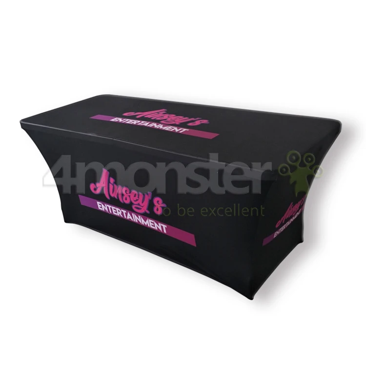 Promotion Custom 6ft Spandex Stretch Table Cover Dye Sublimation Printed Professional Service OEM Brand for Advertising