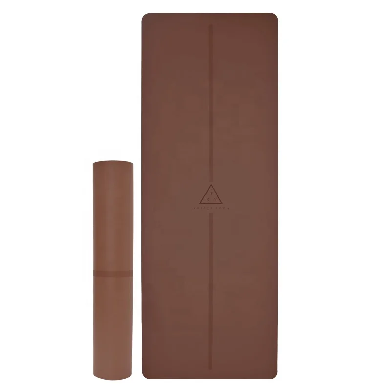 

brown premium sublimation soft pure customised patterned children ejercicios motivational alignment lines manufacturer Yoga mat