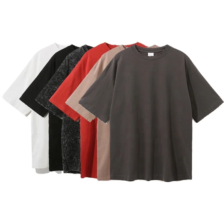 

Mens 100% cotton streetwear oversized distressed vintage washed t shirts