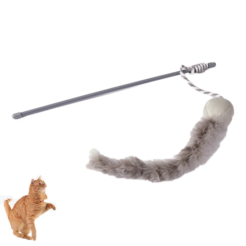 

UFBemo pet toy interactive colorful feather grey for cat laser toys cat toy stick