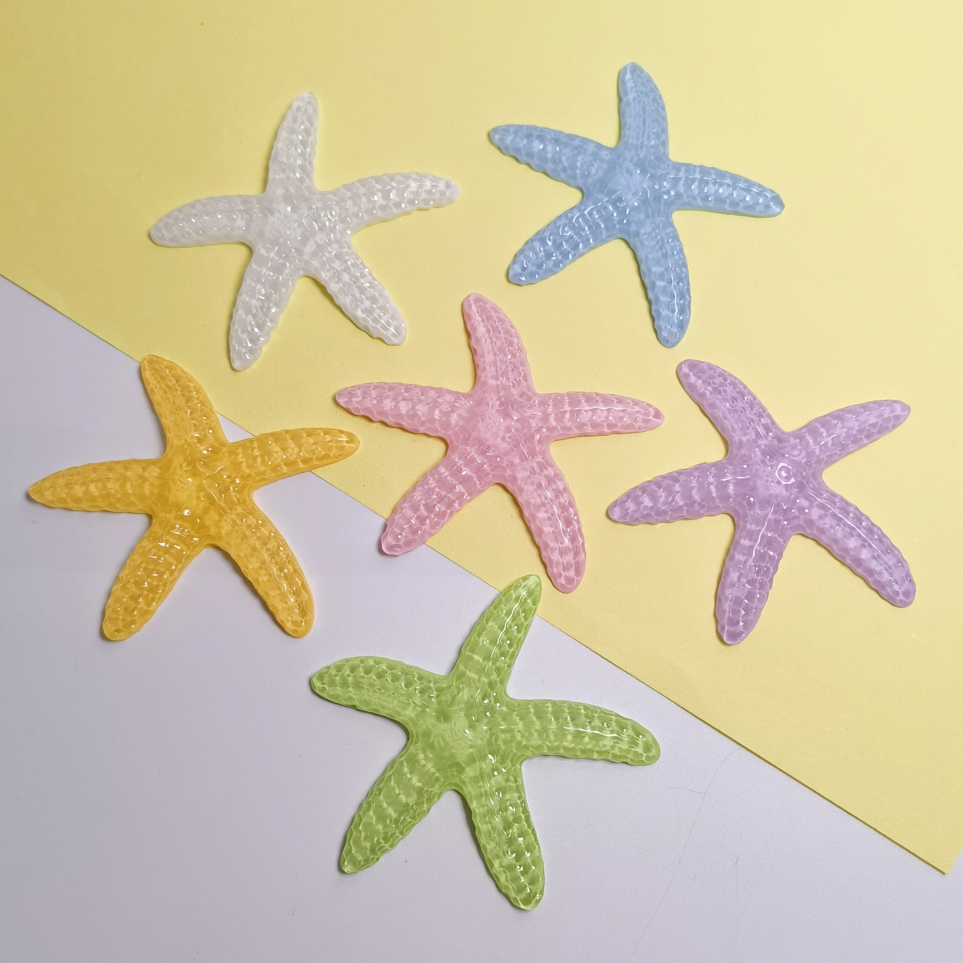 Hot Selling 100Pcs/Bag 70MM Large Starfish Flatback Resin Cabochons Figurines for Scrapbooking Phone Case Wedding Home Decor