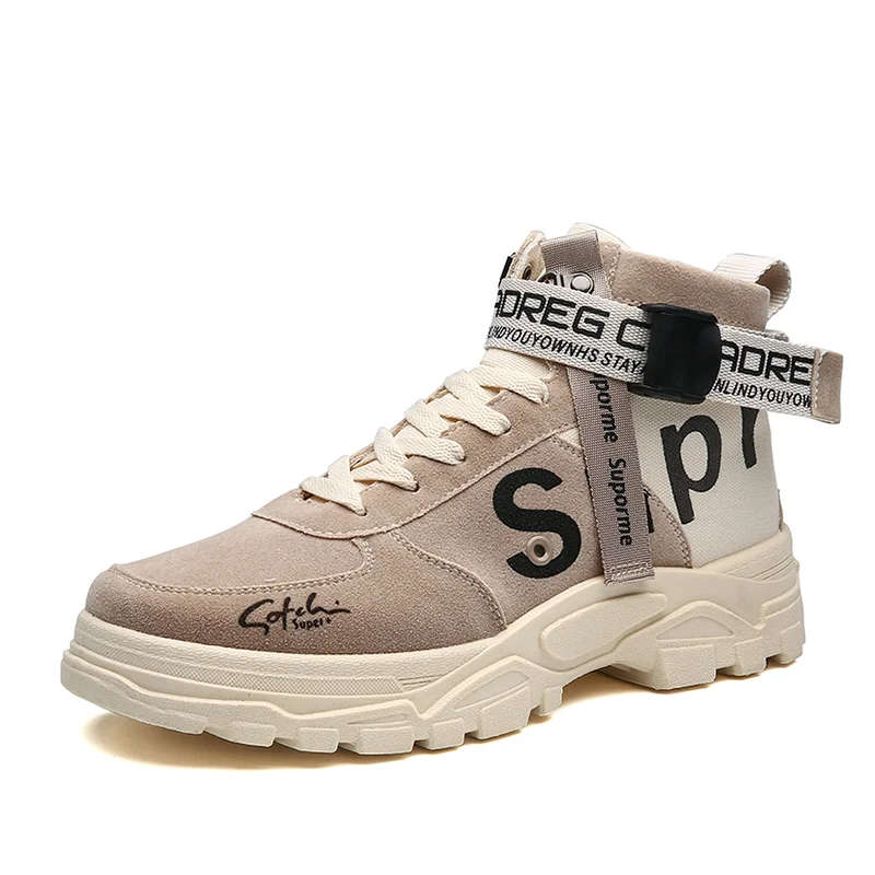 

Martin Boots Autumn New Retro British Style Mid-cut Tooling Boots Casual Wild Tide High-top Desert Military martens martin boots