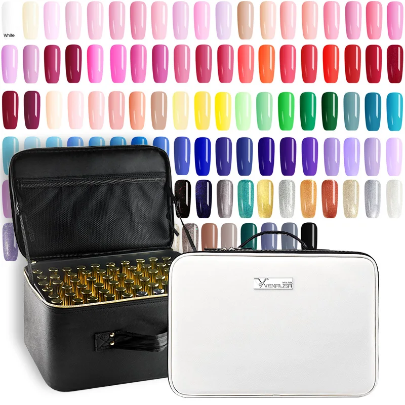 

Venalisa 12ml Gel nail polish kit uv gel polish supplies 120 pics nail varnish Set Including Base/Top Gel/color chart/bag, 120 colors #1001-#1120