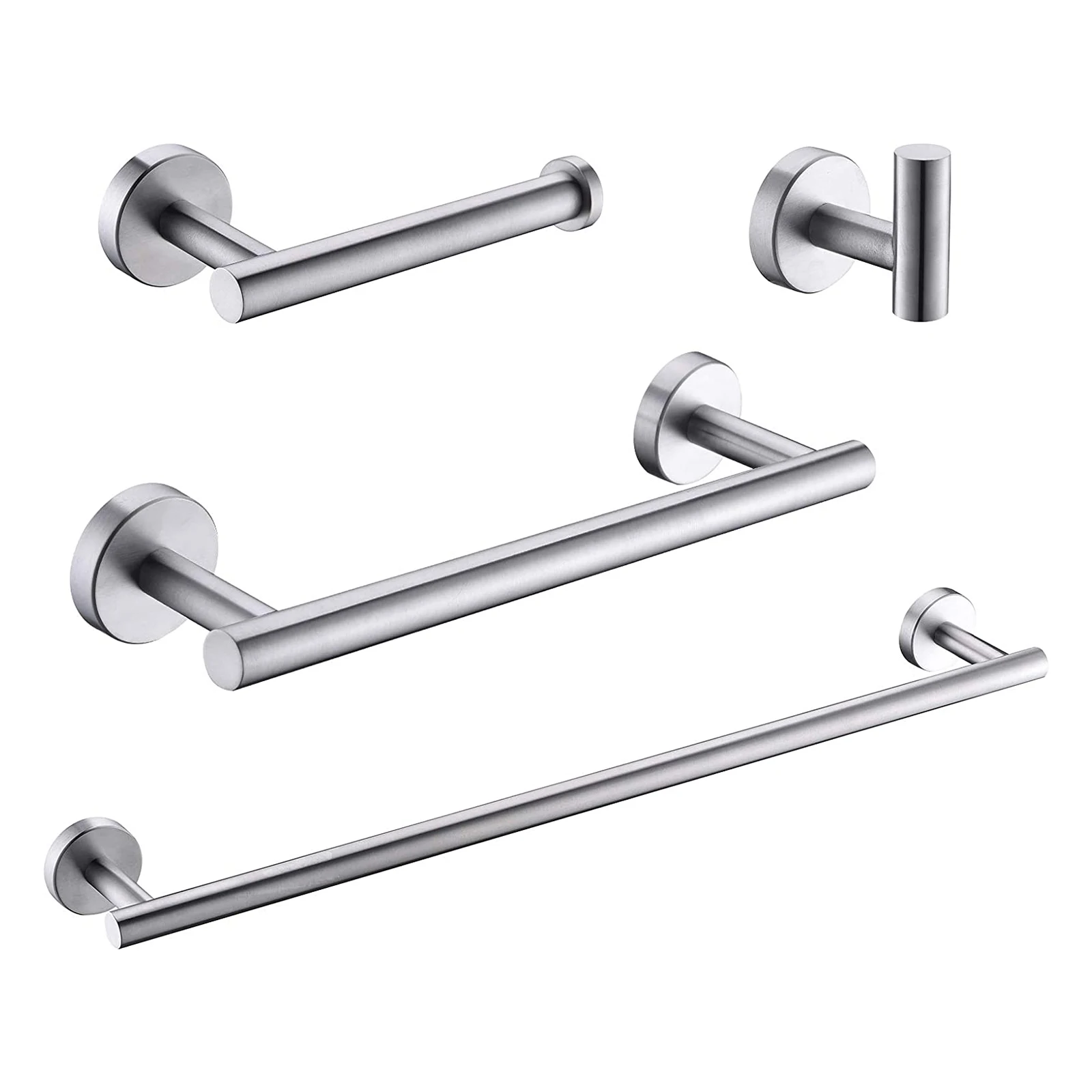 

304 Stainless Steel 4 Piece Bathroom Hardware Set Wall Mounted Brushed Nickel Bathroom Accessories Set