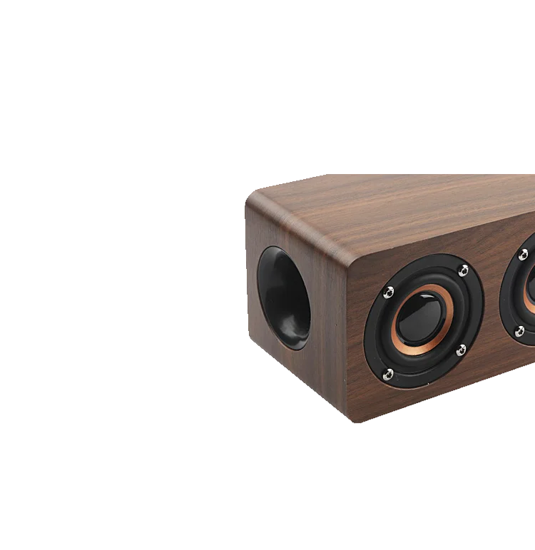 Wood Bluetooth Speaker Retro HIFI 3D Dual Loudspeakers Bluetooth Wireless Speaker With Hands-free Sound Box TF AUX IN - ANKUX.COM