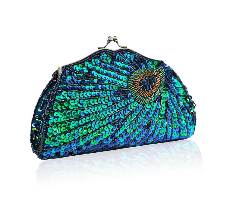 

2021 new design sequin evening bag fashion bead dumpling type purse hand bag dinner chain clutch bag