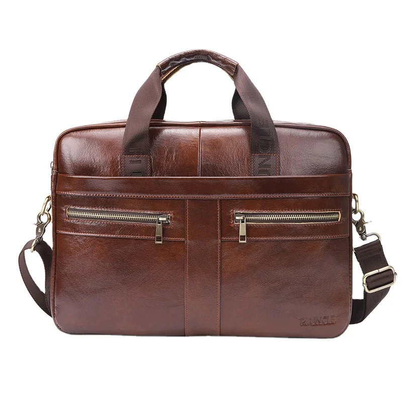 

Luxury Office Business Shoulder Bag Genuine Leather Hard Attache Laptop Men Briefcase, Customized color